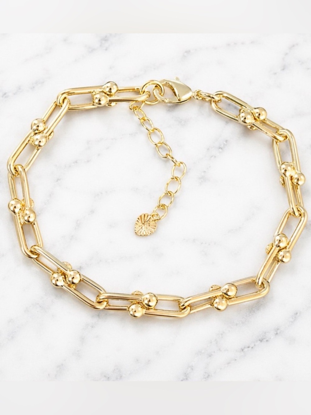 Luxe Gold Filled Paris U-Link Chain Bracelet w/adj chain- “Tiffany Inspired”